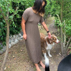 Vintage Linen style Maxi/midi Dress